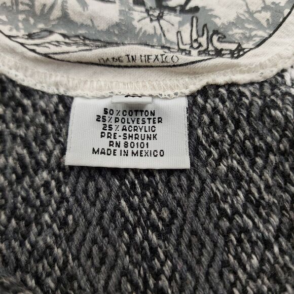 Original Senor Lopez Baja Hoodie Mens Medium Gray Pullover Hippie Boho Cotton - Picture 12 of 13